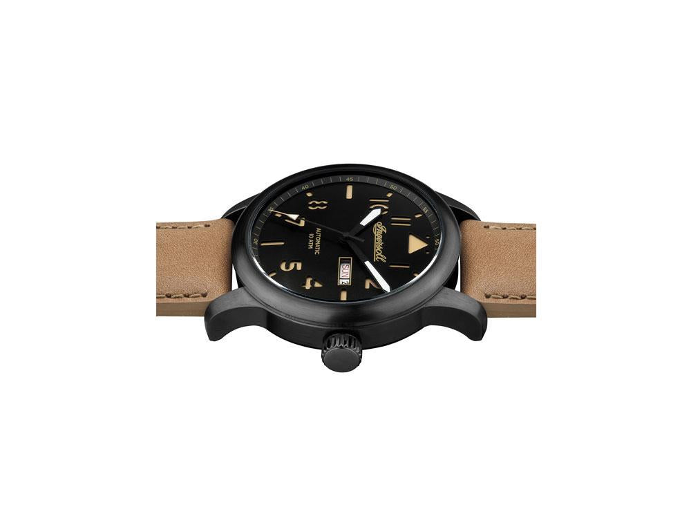 Montre Automatique Ingersoll Hatton, PVD, 47mm, Noir, Jour et Date, I01302