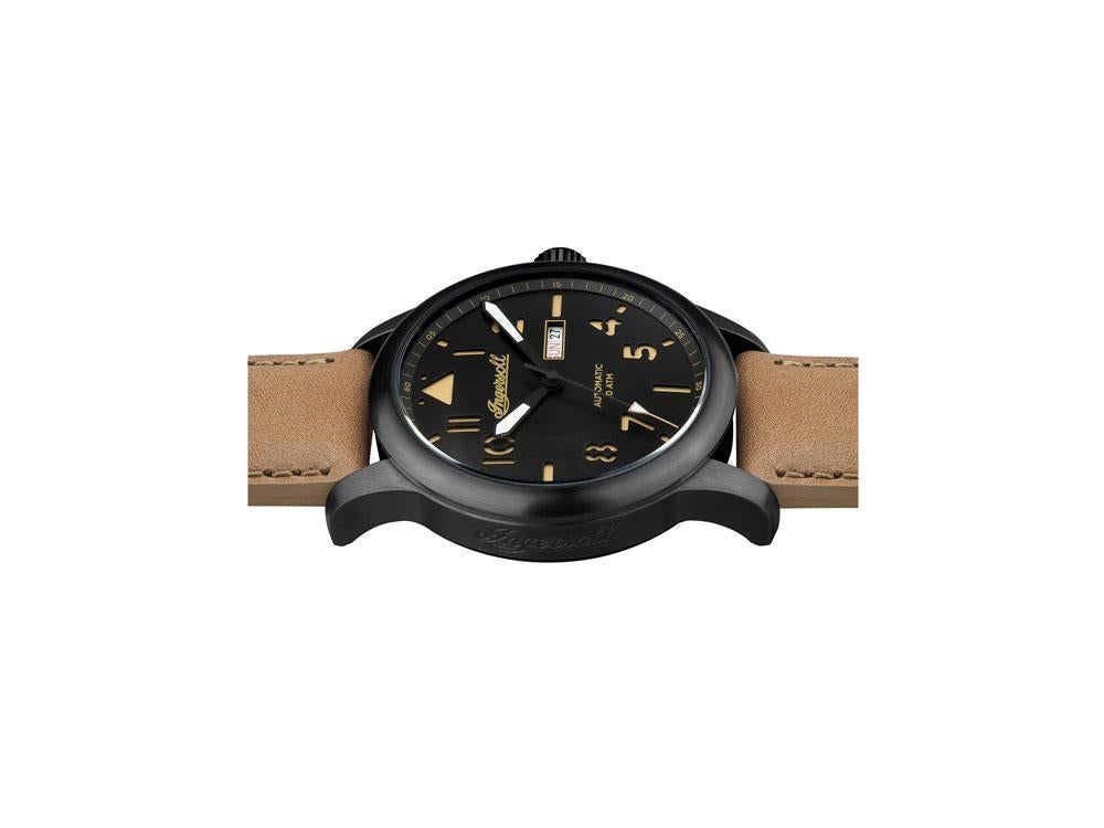 Montre Automatique Ingersoll Hatton, PVD, 47mm, Noir, Jour et Date, I01302