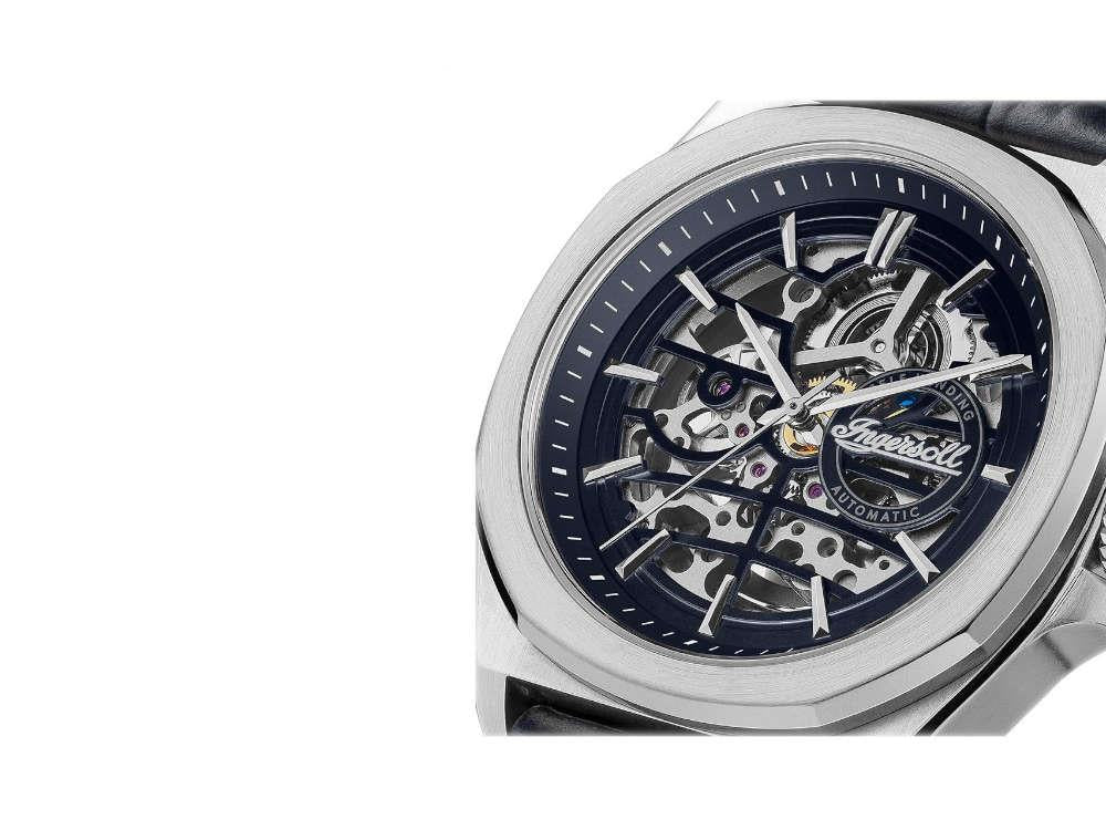 Montre Automatique Ingersoll 1892 Orville, 46 mm, Bleu, Bracelet en cuir, I09306