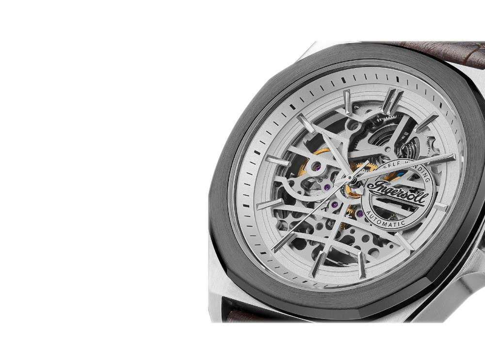 Montre Automatique Ingersoll 1892 Orville, 46mm, Blanc, Bracelet en cuir, I09307