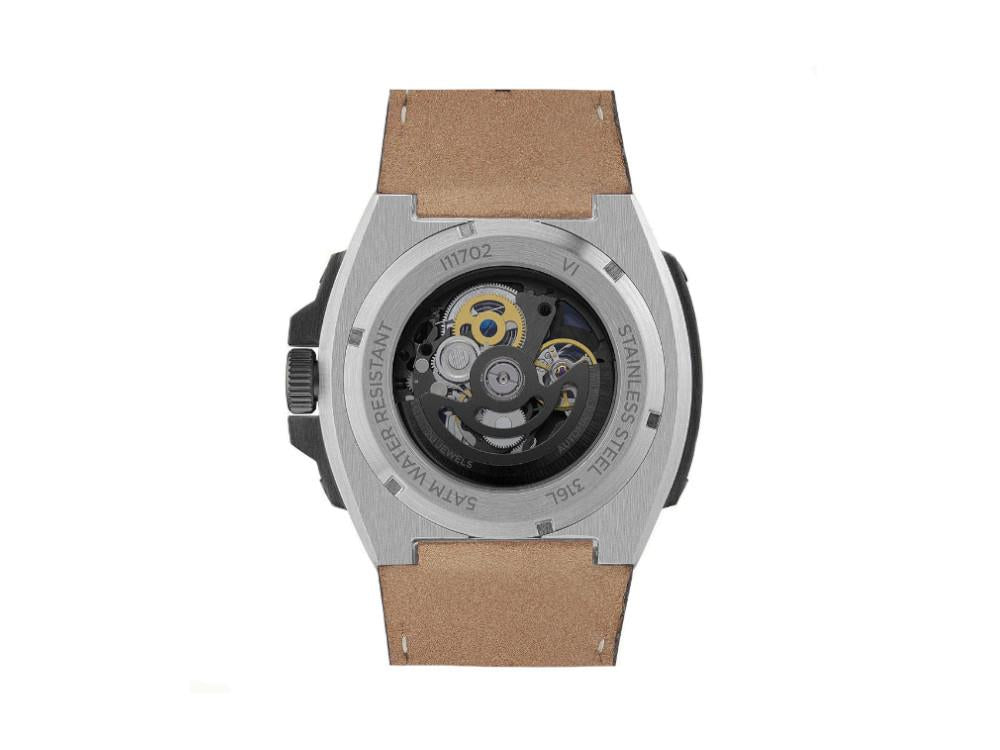 Montre Automatique Ingersoll Motion, PVD, 50mm, Noir, Bracelet en cuir, I11702