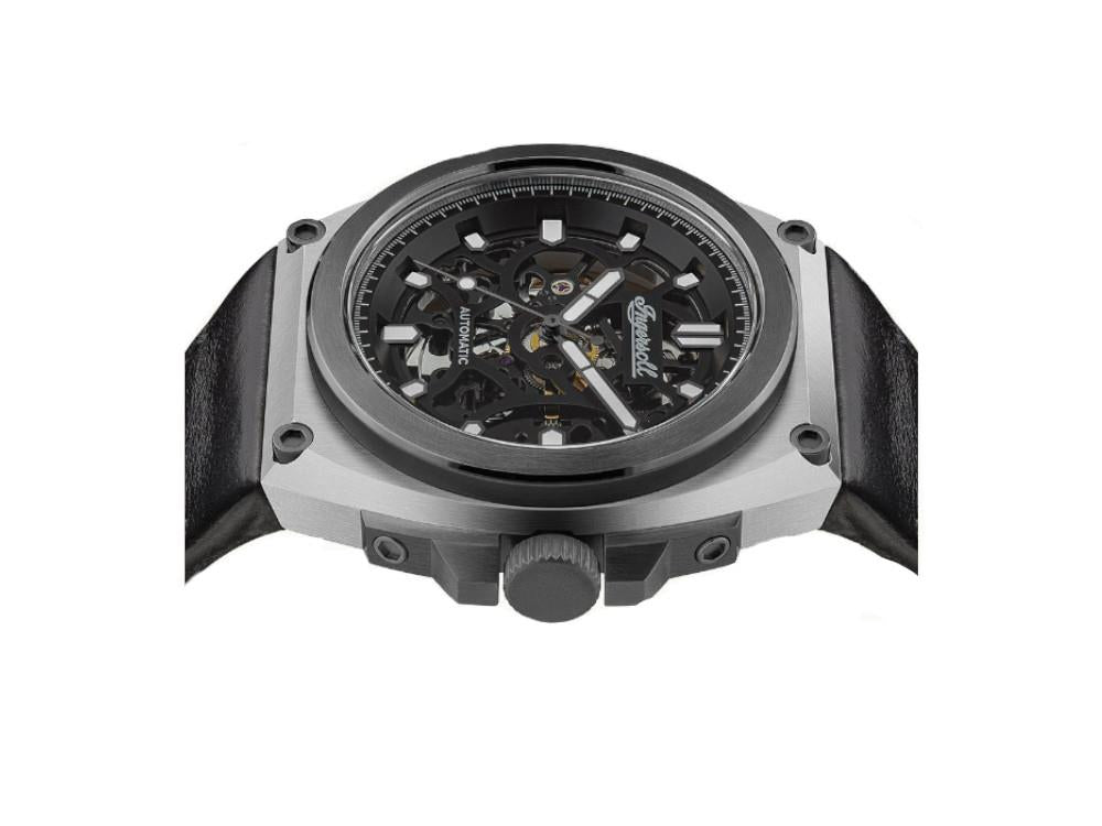 Montre Automatique Ingersoll Motion, PVD, 50mm, Noir, Bracelet en cuir, I11702