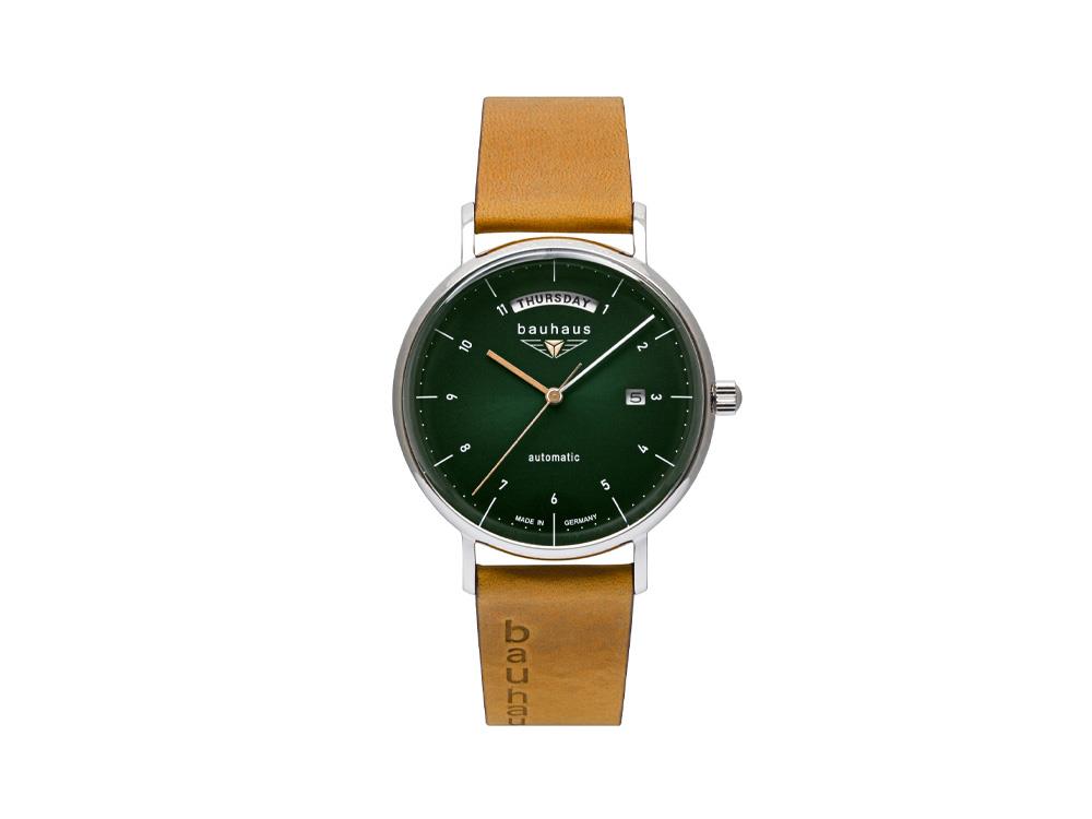 Montre Automatique Bauhaus, Vert, 41 mm, Jour et Date, 2162-4