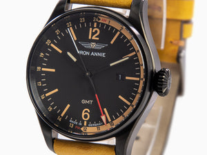 Montre à Quartz Iron Annie Flight Control, Noir, 40 mm, GMT, Jour, 5148-2