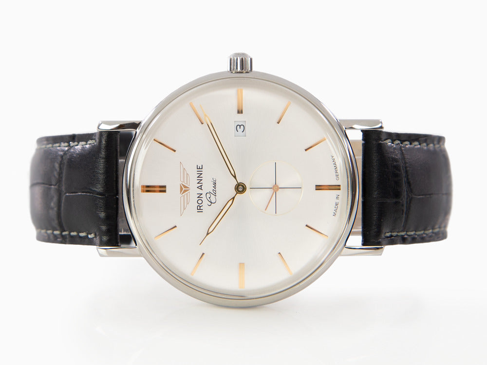 Montre à Quartz Iron Annie Classic, Argent, 41 mm, Jour, Minéral K1, 5938-4