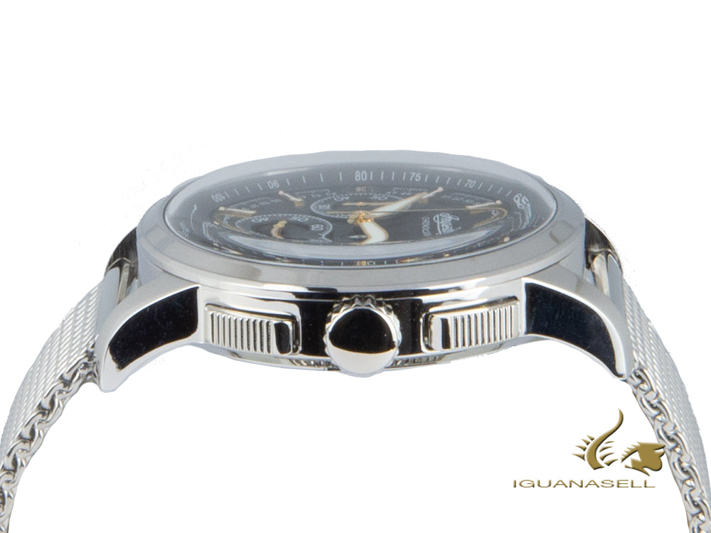 Montre à Quartz Ingersoll Regent, Chronographe, Noir, Maille milanaise, I00103