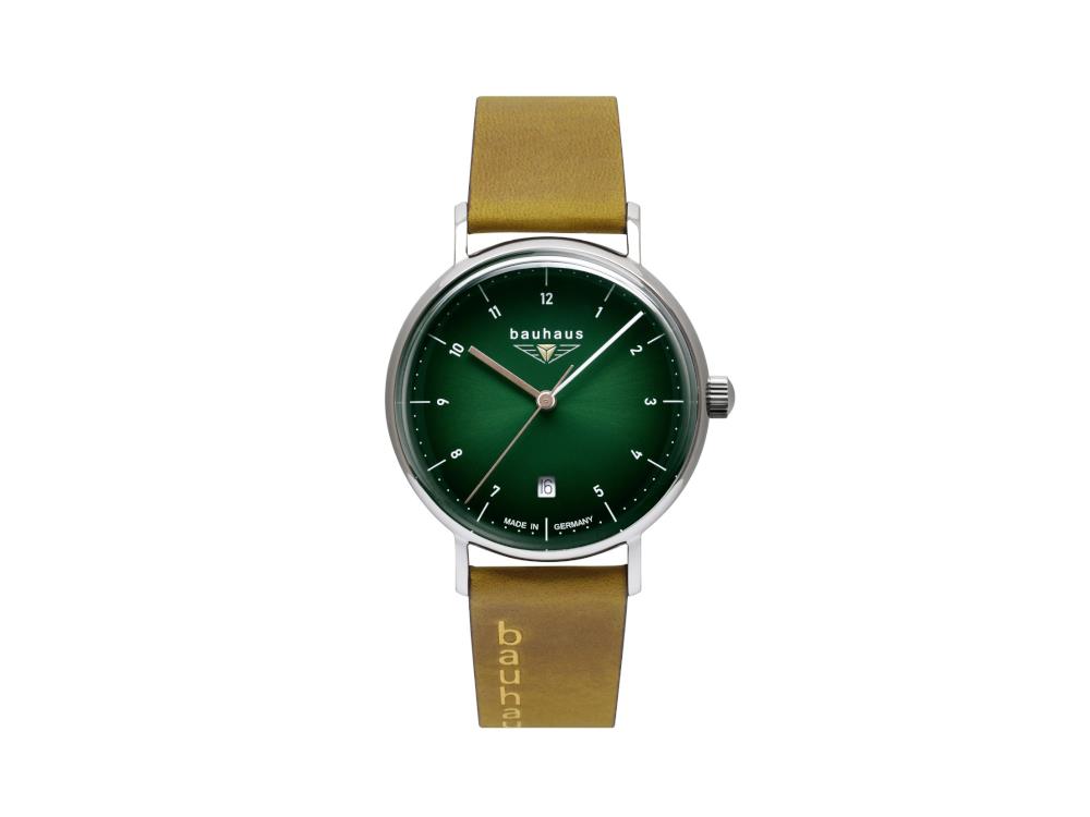 Montre à Quartz Bauhaus Ladies, Vert, 36 mm, Jour, 2141-4