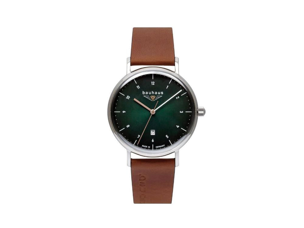 Montre à Quartz Bauhaus, Vert, 41 mm, Jour, 2140-4