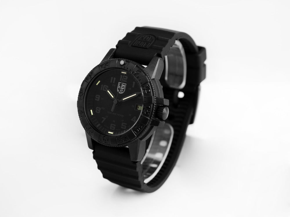 Montre à Quartz Luminox Leatherback Sea Turtle, Noir, Carbone, 39mm, 10 atm