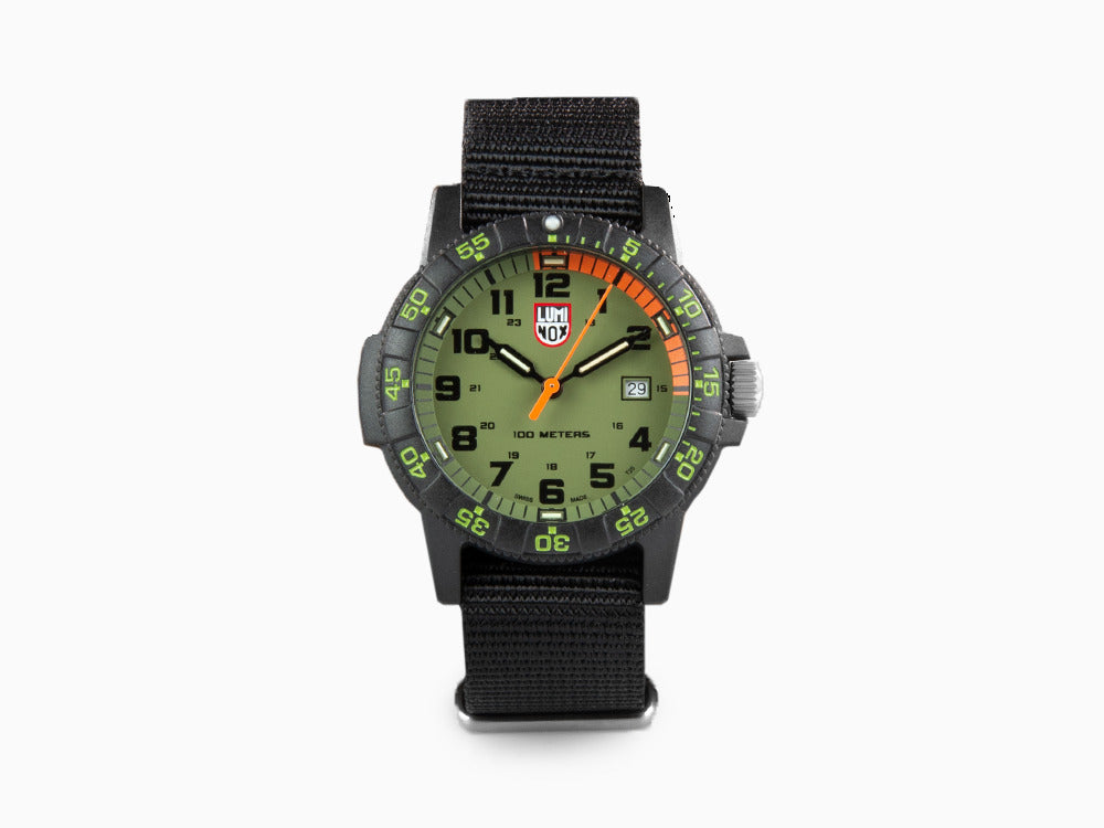 Montre à Quartz Luminox Sea Turtle Giant, Vert, Carbone, 44 mm, 10 atm, Jour