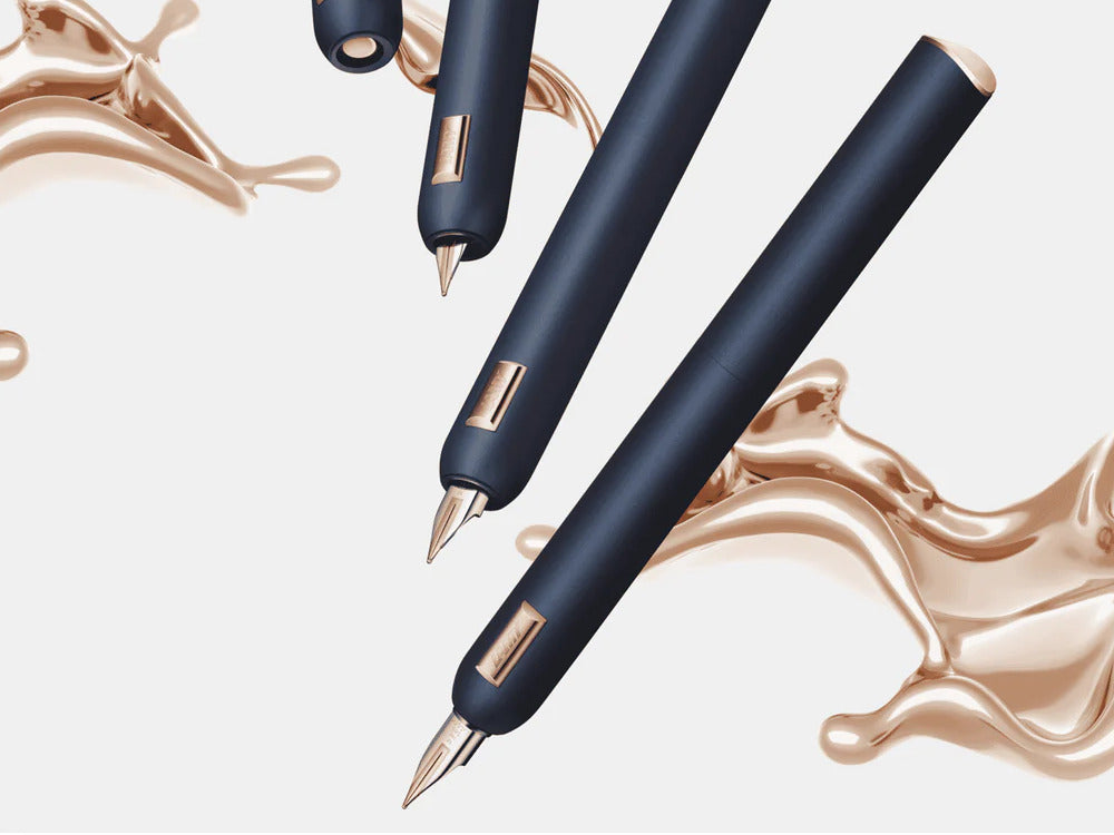 Stylo Plume Lamy Dialog CC, Laque, Or rose, Bleu, Mat, 1234402