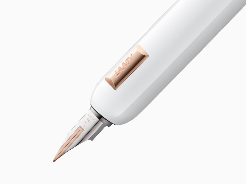Stylo Plume Lamy Dialog CC, Laque, Plaqué or rose, Blanc, 1234405