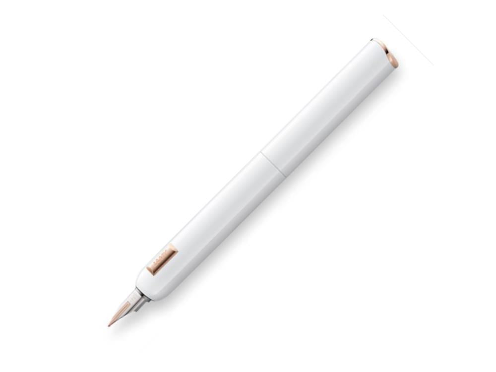 Stylo Plume Lamy Dialog CC, Laque, Plaqué or rose, Blanc, 1234405