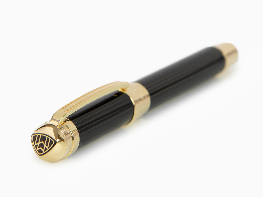Stylo Plume Maybach The Peak I Lustrous Midnight, Bois, Plaqué or, Noir