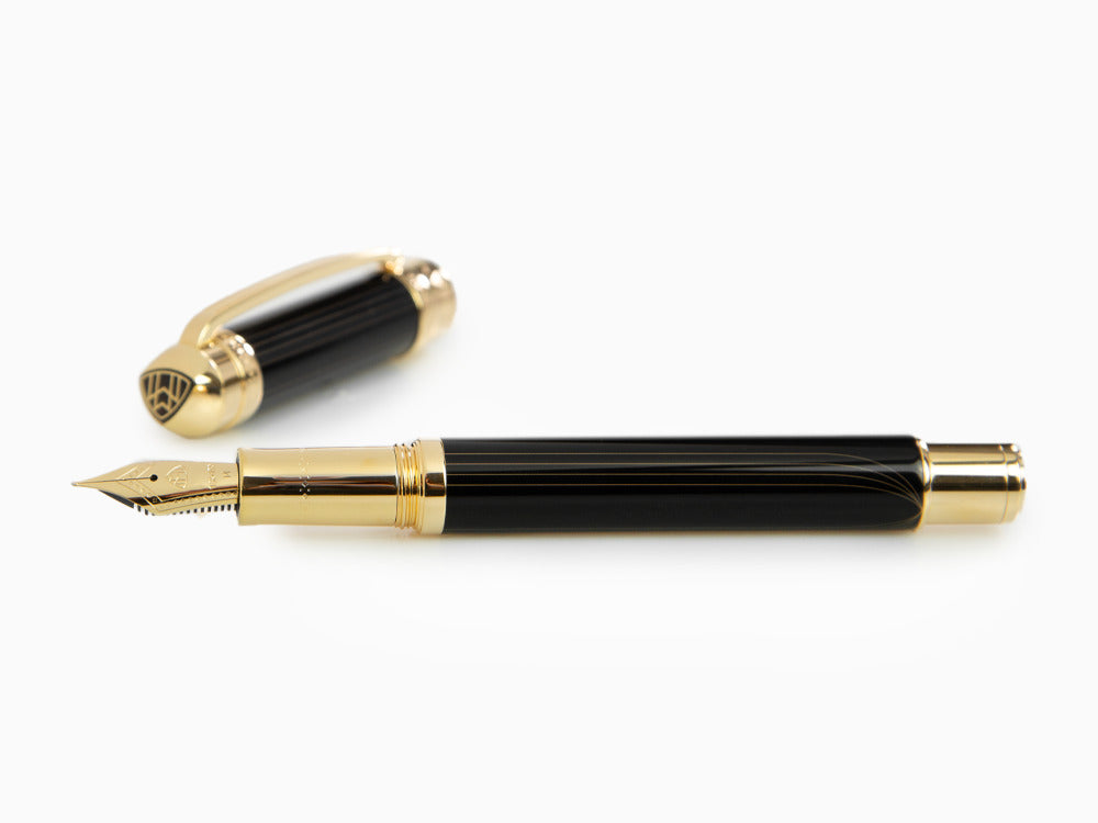 Stylo Plume Maybach The Peak I Lustrous Midnight, Bois, Plaqué or, Noir