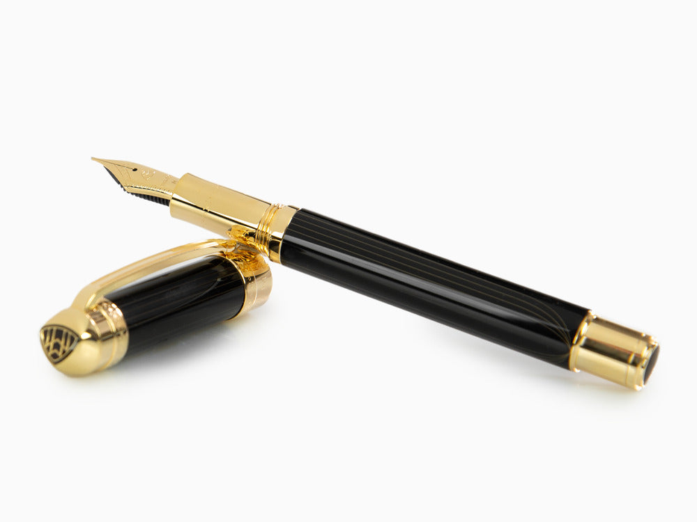 Stylo Plume Maybach The Peak I Lustrous Midnight, Bois, Plaqué or, Noir