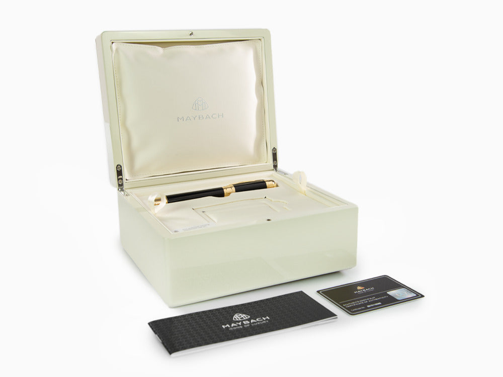 Stylo Plume Maybach The Peak I Lustrous Midnight, Bois, Plaqué or, Noir