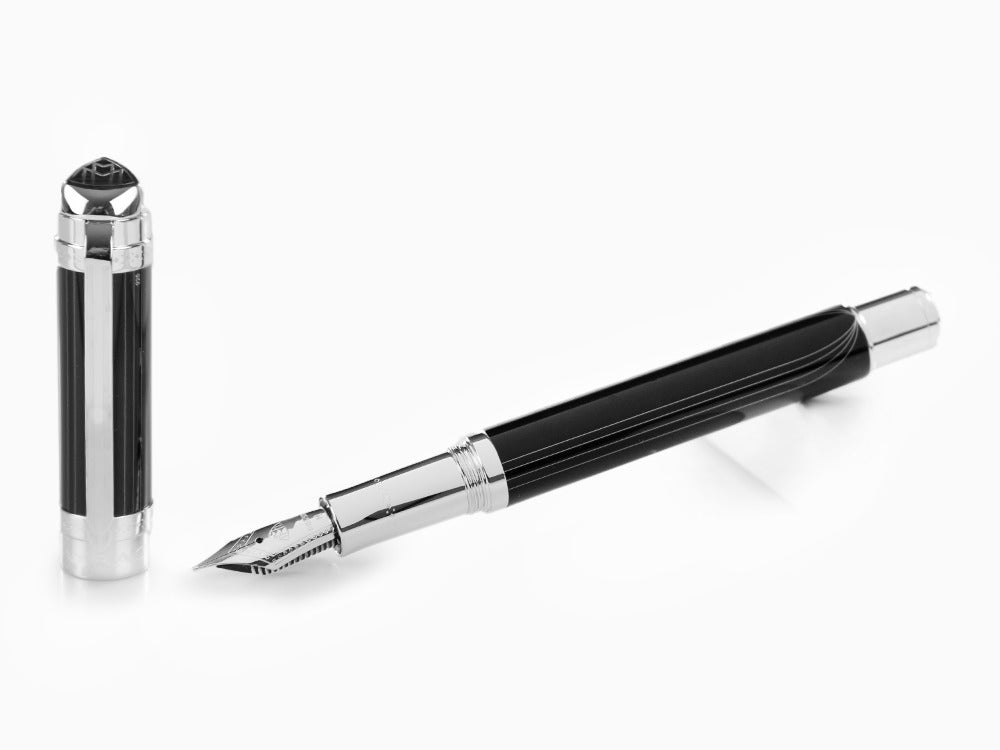 Stylo Plume Maybach The Peak I Lustrous Midnight, Platine, Noir