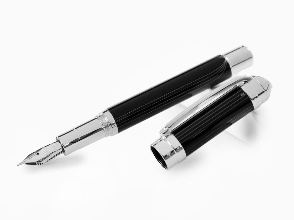 Stylo Plume Maybach The Peak I Lustrous Midnight, Platine, Noir