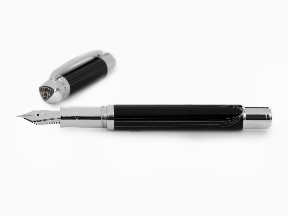 Stylo Plume Maybach The Peak I Lustrous Midnight, Platine, Noir