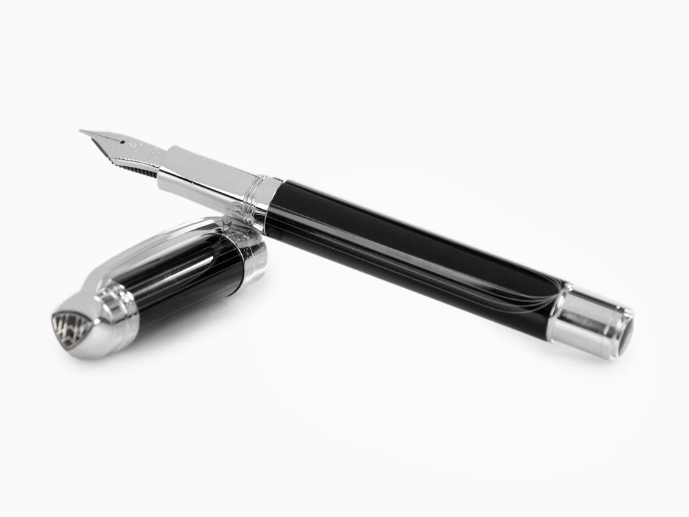Stylo Plume Maybach The Peak I Lustrous Midnight, Platine, Noir