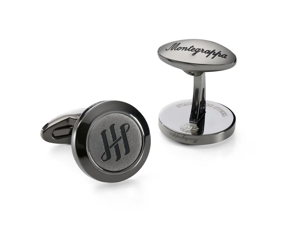 Boutons de Manchette Montegrappa Classico Ambigram, Acier inoxidable. IDA1CLLL