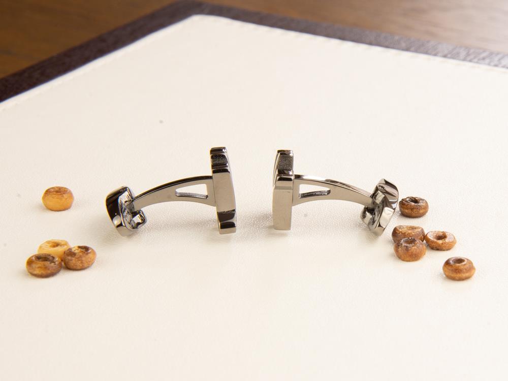 Boutons de Manchette Montegrappa Ambigram, Acier inoxidable, IP Gun Metal