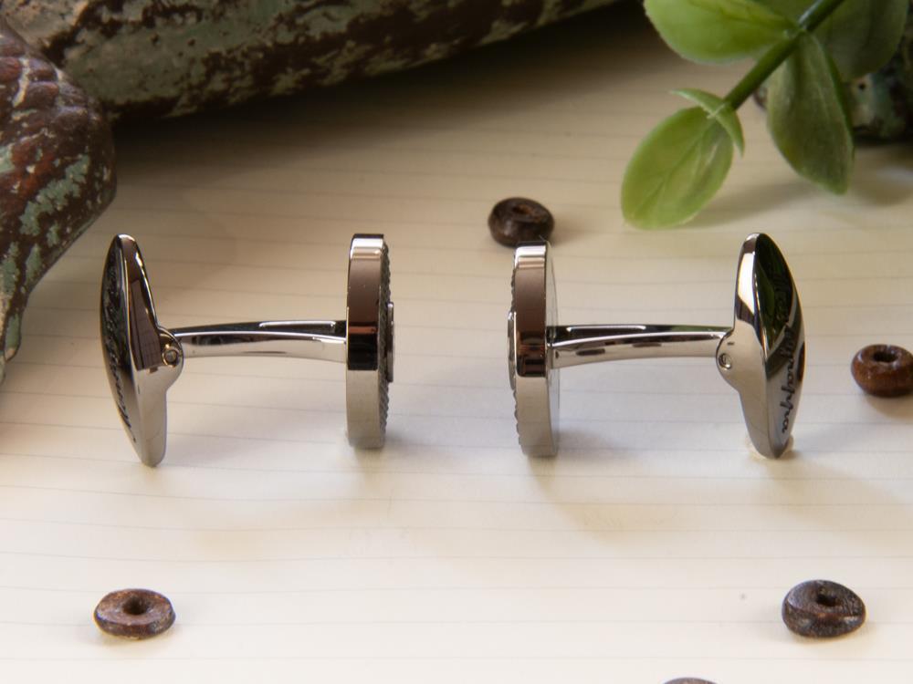 Boutons de Manchette Montegrappa Clou Ambigram, Acier inoxidable, IP Gun Metal