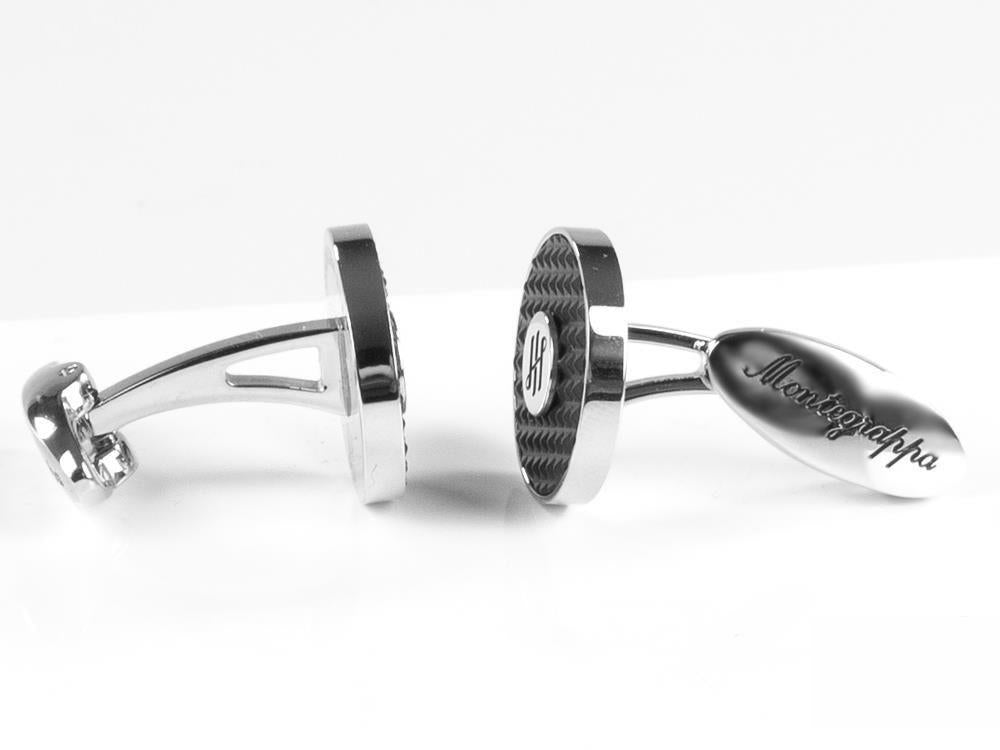 Boutons de Manchette Montegrappa Clou Ambigram, Acier inoxidable. IP Black