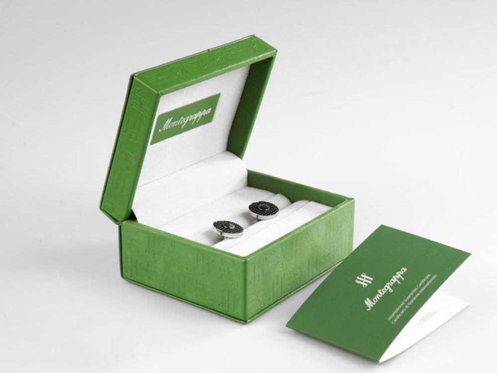 Boutons de Manchette Montegrappa Clou Ambigram, Acier inoxidable. IP Black