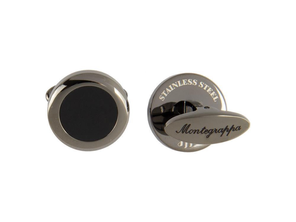 Boutons de Manchette Montegrappa Classico, Acier inoxidable, IP Gun Metal