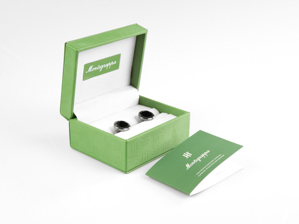 Boutons de Manchette Montegrappa Classico, Acier inoxidable, IP Gun Metal