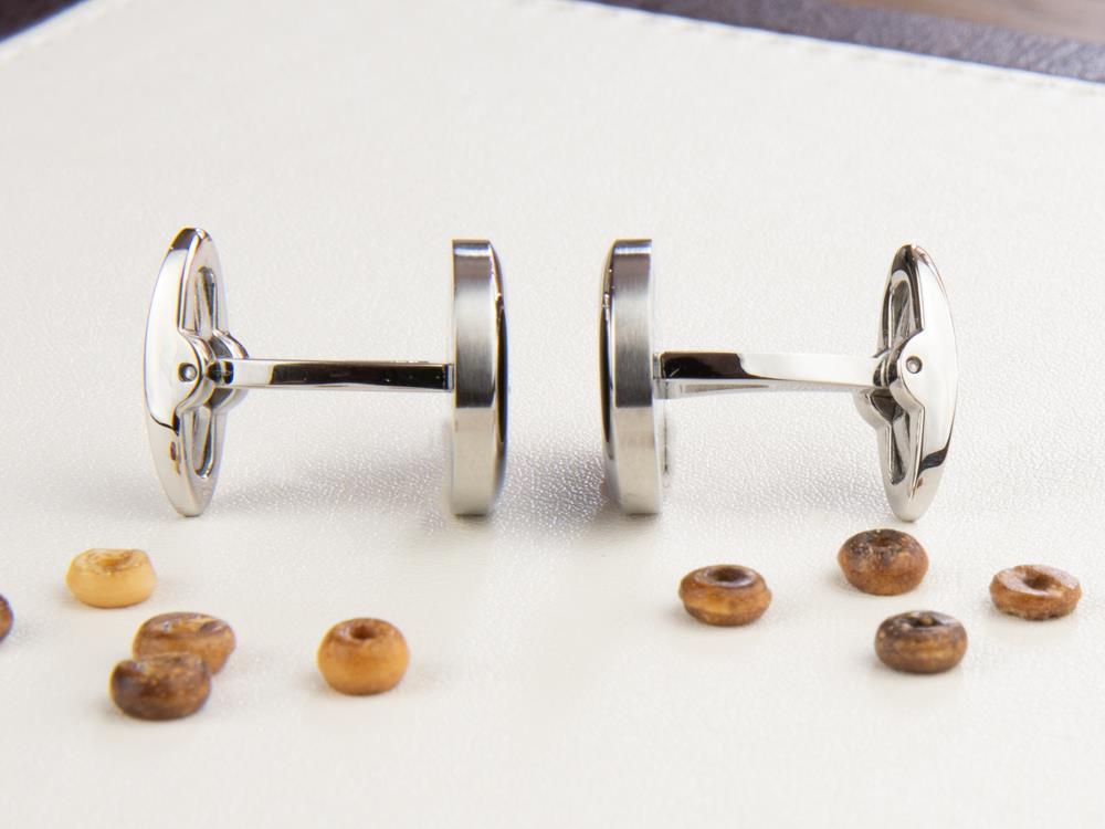 Boutons de Manchette Montegrappa Classico, Acier inoxidable, IP Black, IDCCCLSB