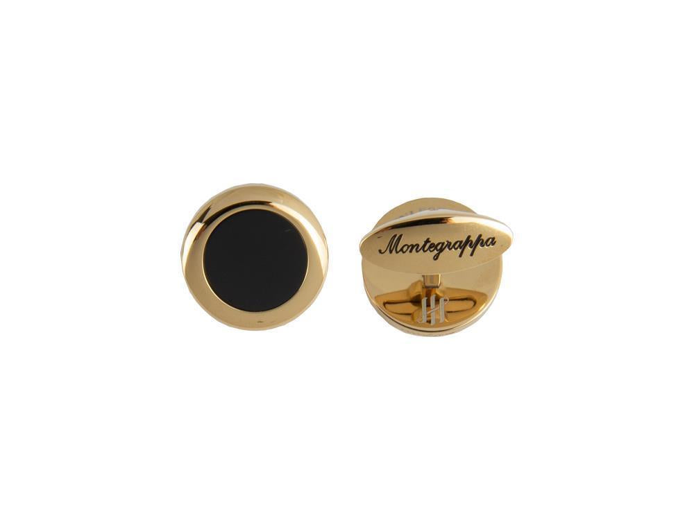 Boutons de Manchette Montegrappa Classico, Acier inoxidable, IP Yellow Gold
