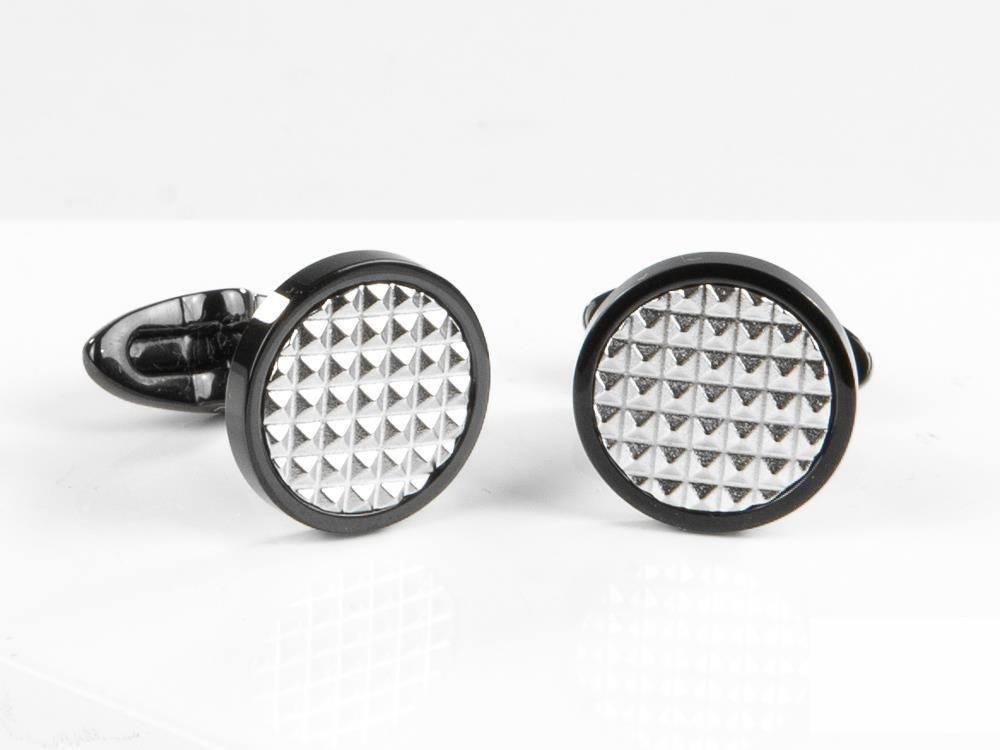 Boutons de Manchette Montegrappa Clou, Acier inoxidable, IP Black, IDCPCLBS