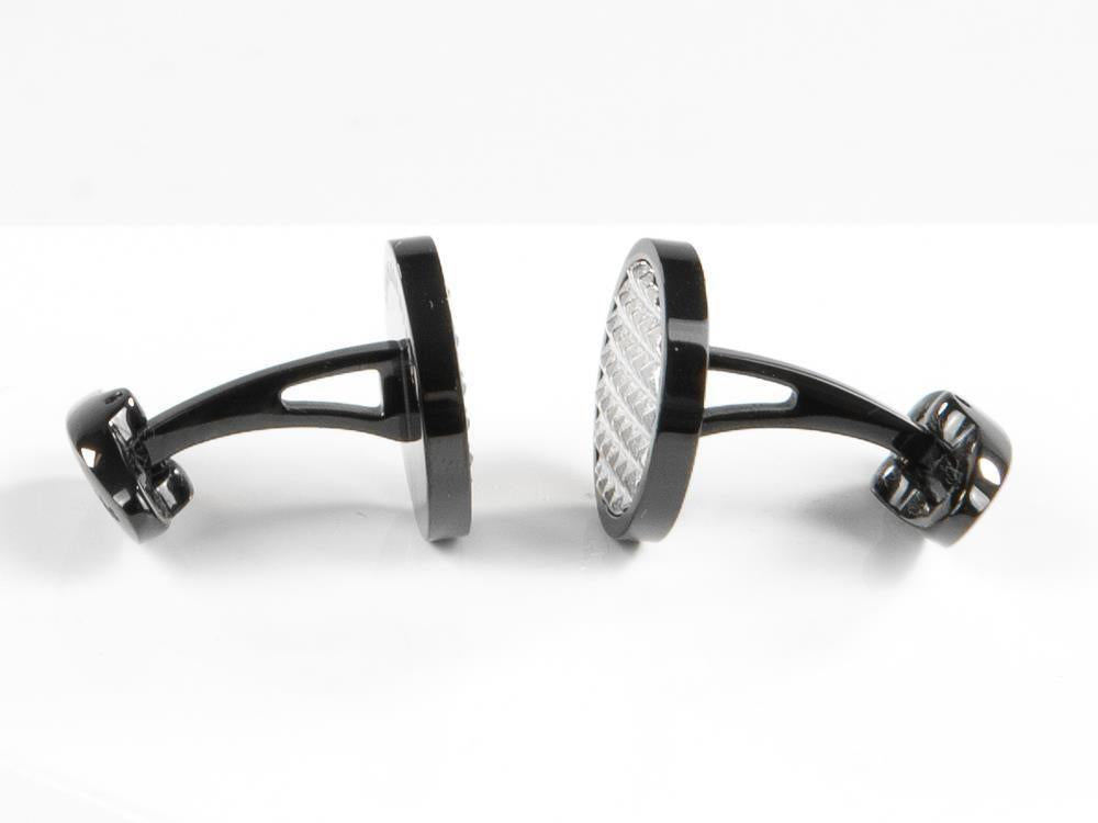 Boutons de Manchette Montegrappa Clou, Acier inoxidable, IP Black, IDCPCLBS