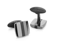 Boutons de Manchette Montegrappa Quadro, Acier inoxidable,IP Gun Metal & Black