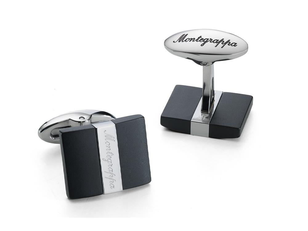 Boutons de Manchette Montegrappa Rettangolo, Acier inoxidable & IP Black