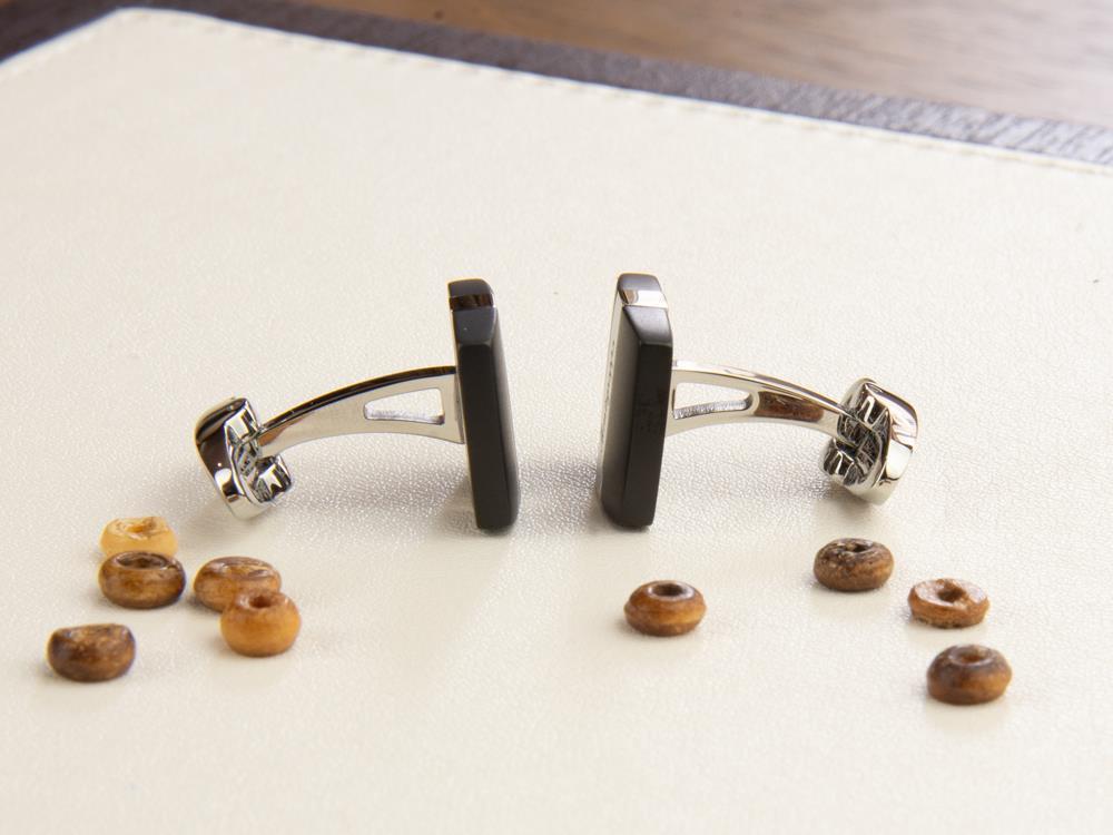 Boutons de Manchette Montegrappa Rettangolo, Acier inoxidable & IP Black