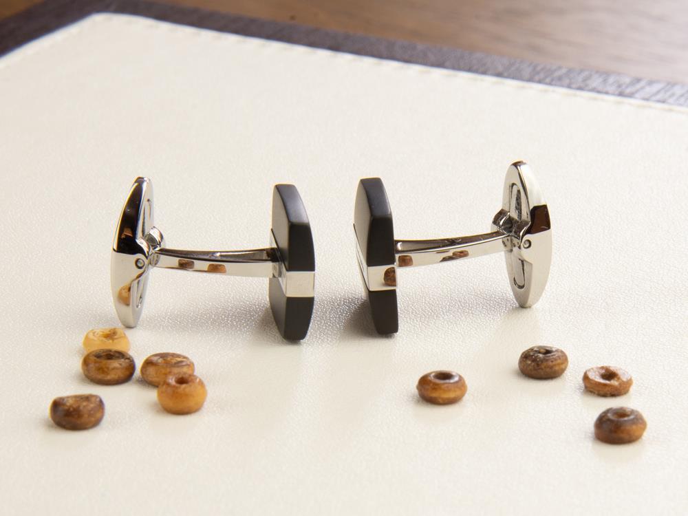 Boutons de Manchette Montegrappa Rettangolo, Acier inoxidable & IP Black