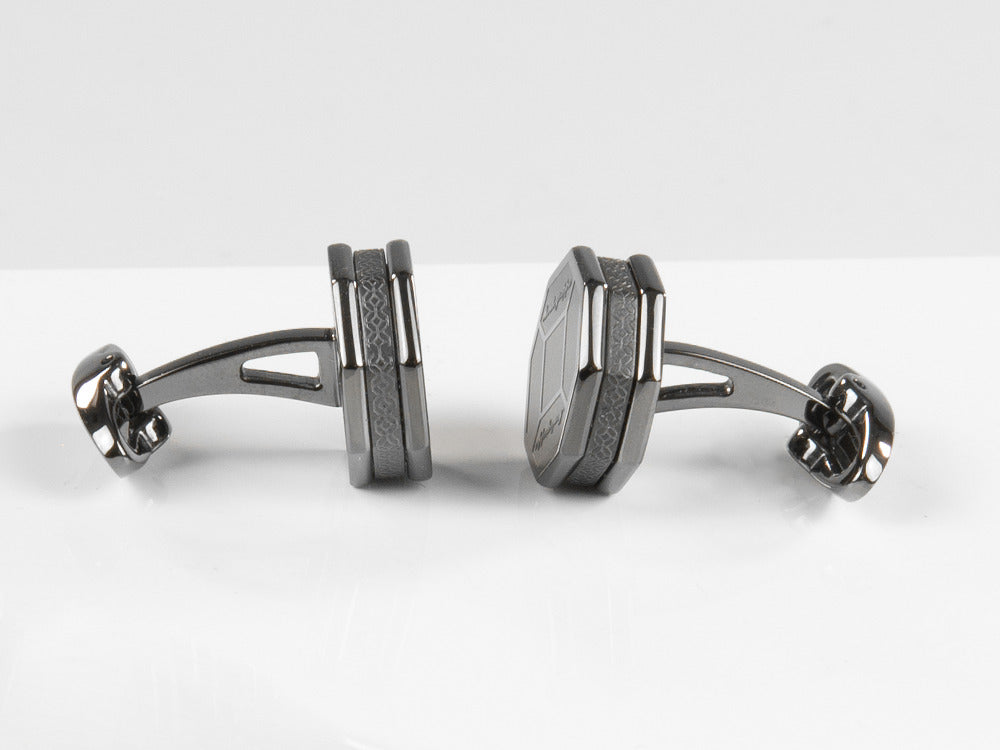 Boutons de Manchette Montegrappa Tripudio, Acier inoxidable, Gun metal, IDTPCLLL