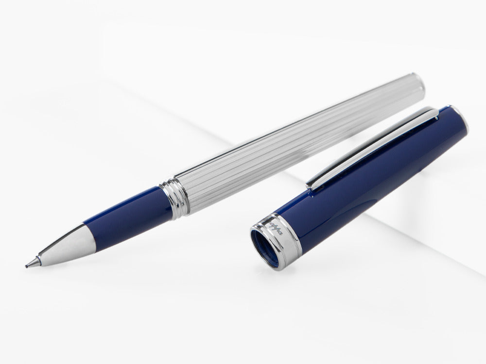 Roller Montegrappa Armonia Duetto, Acier, Bleu ISA1MRAB