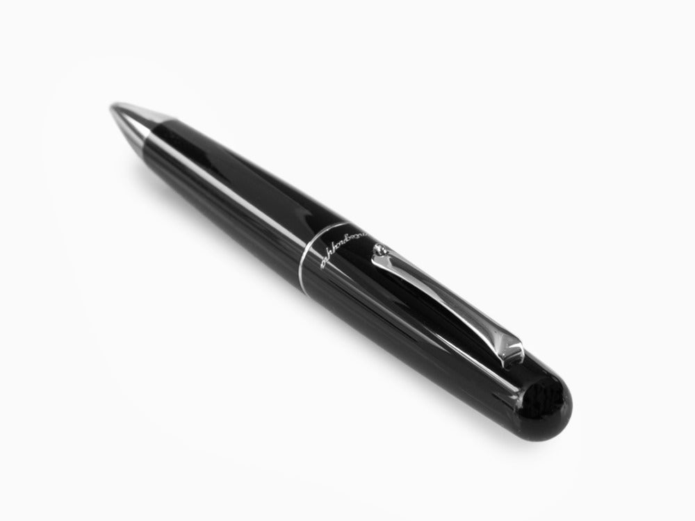 Stylo bille Montegrappa Elmo 01, Résine Noire, Acier Inoxydable, ISEORBAC