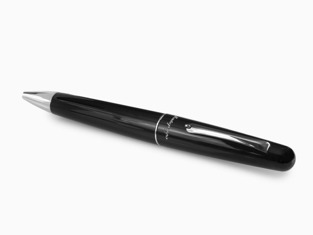 Stylo bille Montegrappa Elmo 01, Résine Noire, Acier Inoxydable, ISEORBAC