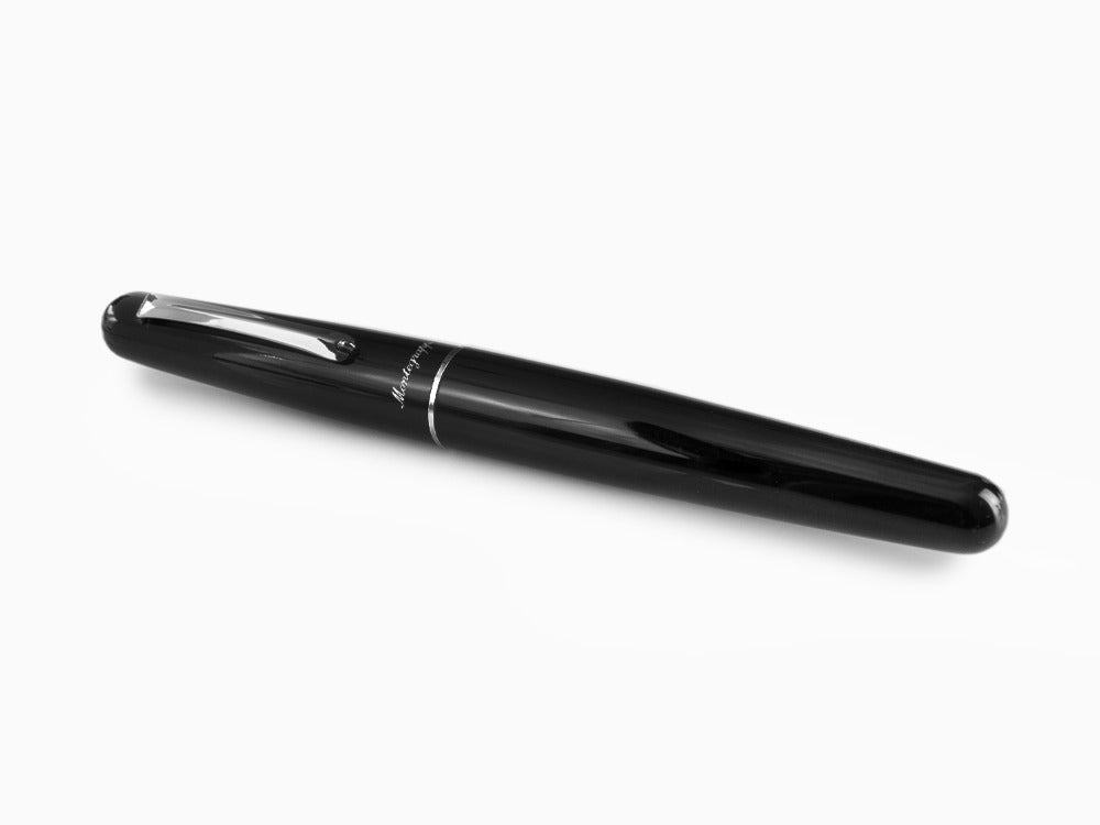 Roller Montegrappa Elmo 01, Résine Noire, Acier Inoxydable, ISEORRAC