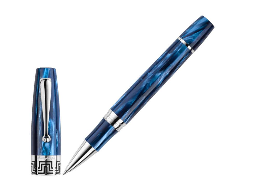 Roller Montegrappa Extra 1930 Mediterranean Blue, Attributs argent, ISEXFR2B