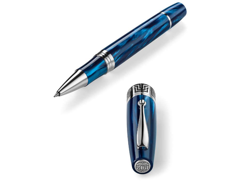 Roller Montegrappa Extra 1930 Mediterranean Blue, Attributs argent, ISEXFR2B
