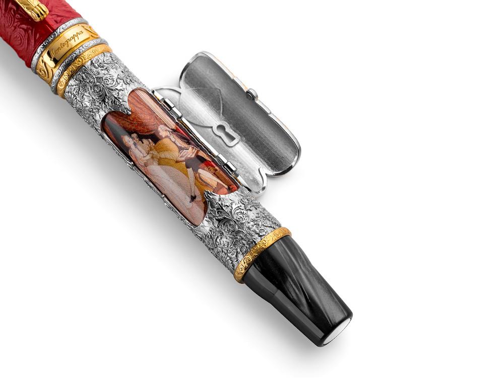 Roller Montegrappa Casanova, Résine, Attributs argent, Edition Limitée, ISOVNRSE