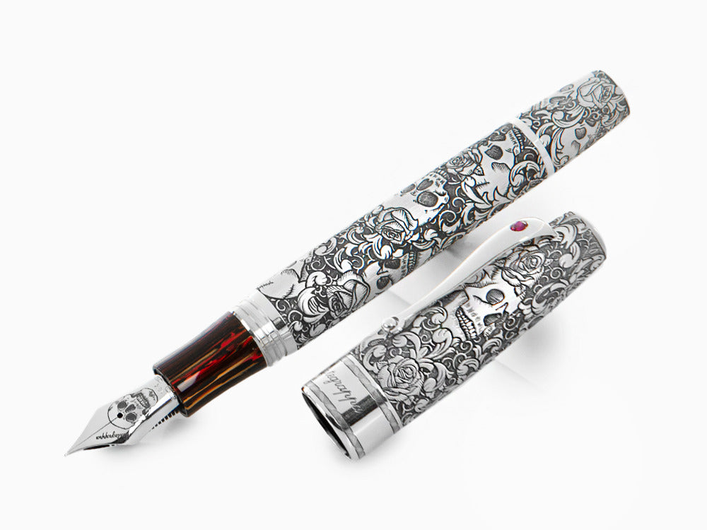 Stylo Plume Montegrappa Skulls & Roses, Edition Limitée, ISSKN-SE