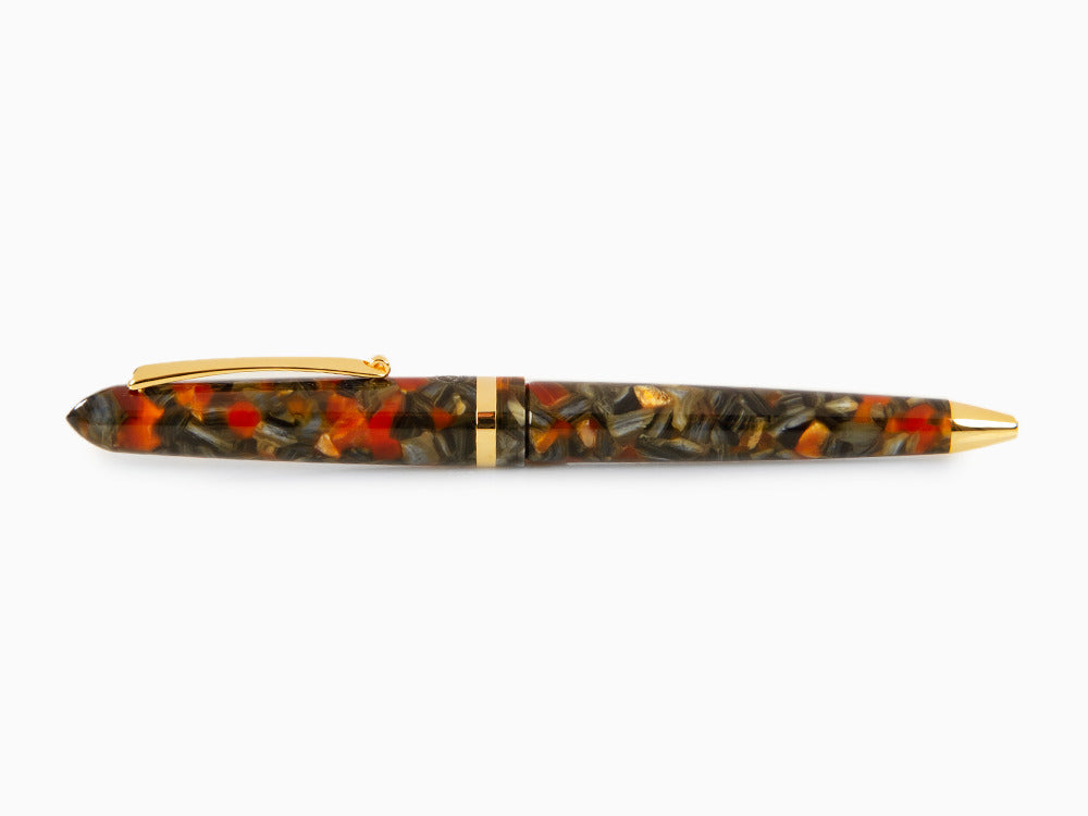 Stylo bille Montegrappa Venetia Plume Agate, Orange, Plaqué or, ISVENBAJ